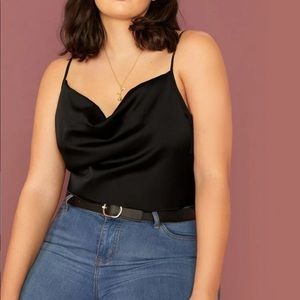 Satin Draped Tank - 2x - NEVER WORN